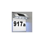 Num�ro de maison en inox - �nergie solaire - 4 leds puissantes - blanc