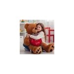 Ours en peluche xl brun avec coussin en forme de coeur