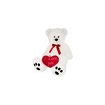Ours en peluche xxl blanc avec coussin en forme de coeur
