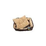 Panier pour chien et animaux 90x70cm brun - corbeille lit avec coussin amovible