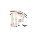 Parasol en alu 3m cr�me haiti avec �clairage et manivelle