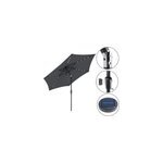 Parasol anthracite 300cm en aluminium 24 led