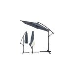 Parasol anthracite alu �300cm uv 50 + housse de protection