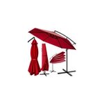 Parasol d�port� rouge �300cm en alu avec manivelle