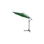 Parasol d�port� vert �330cm en alu avec manivelle uv 30 +