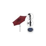 Parasol droit aluminium rouge 300cm avec 24 led solaire