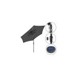 Parasol droit anthracite 270cm en aluminium avec led