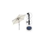 Parasol droit crme 300cm kingsleeve en aluminium avec led