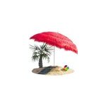 Parasol droit hawaii rouge �160cm inclinable uv 30 +