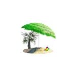 Parasol droit vert hawaii �160cm inclinable uv 30 +