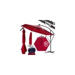 Parasol haiti rouge en aluminium 3m clairage 24 led uv 80 +