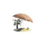 Parasol hawaii 160cm naturel uv30 +