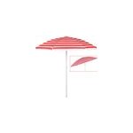 Parasol en m�tal - rouge blanc - ombrelle pare - soleil jardin plage terrasse