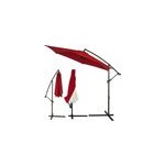 Parasol rouge alu 300cm protection uv 50 + avec housse