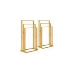 Porte - serviettes en bambou sur pied avec 3 barres