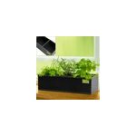Pot de fleurs 6 l - bac � fleurs avec 3 cases - plantation jardin balcon noir