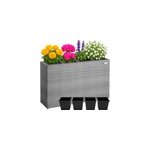 Pot de fleur en polyrotin 95 x 27 x 60cm gris