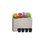 Pot de fleur polyrotin crme 95x27x60 cm