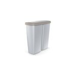 Poubelle duo gris / taupe 50l 55x25x57cm