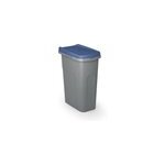 Poubelle gris / bleu plastique 25l