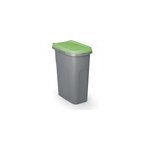 Poubelle gris / vert plastique 25l