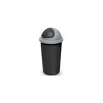 Poubelle noir / gris plastique 50l