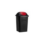 Poubelle noir / rouge 60l avec couvercle anti - odeur