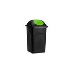 Poubelle noire / vert 60 litres avec couvercle
