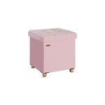 Pouf rose velours 42x38x38cm pliable