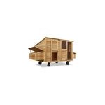Poulailler mobile 220x125x118cm bois avec roues pondoir