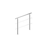 Rampe d'escalier 120cm acier 2 traverses