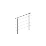 Rampe d'escalier 120cm acier 4 traverses