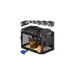 Sac de transport pour chien anthracite s 50x34x36cm pliable