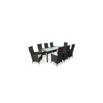 Salon de jardin 17 pi�ces avec plateau de table en verre jardin terrasse