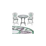Salon de jardin de balcon flora en mosa�que 2 + 1