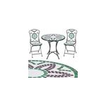 Salon de jardin de balcon flora en mosa�que 2 + 1