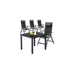 Salon de jardin bern premium 5pcs anthracite alu