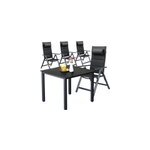 Salon de jardin bern premium 5pcs anthracite alu