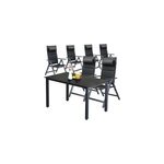 Salon de jardin bern premium 7pcs anthracite alu