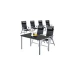 Salon de jardin bern premium 7pcs argent alu