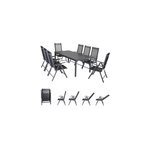 Salon de jardin bern 8 et 1 anthracite ensemble table et chaises pliables en alu