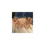 Salon de jardin en bois d'acacia - ensemble table et chaise pliable ext�rieur