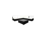 Salon de jardin combinable en polyrotin noir 16 pi�ces et coussins housses