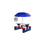 Salon de jardin pour enfants table et bancs avec parasol