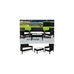 Salon de jardin lounge - chaise et table 7 pcs plateau en verre canap� fauteuil