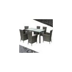 Salon de jardin en poly rotin 7 pi�ces gris / anthracite