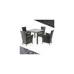 Salon de jardin en poly rotin bali 5 pices gris / anthracite