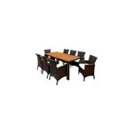 Poly rotin salon de jardin rom 9pcs brun acacia Poly rotin salon de jardin rom 9pcs brun acacia