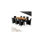 Salon de jardin en poly rotin verona 9 pi�ces noir