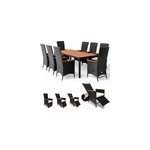 Salon de jardin en r�sine tress�e et bois d'acacia rio 8 + 1